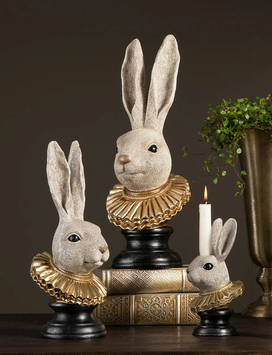 Kaninhuvud med Krage 38cm