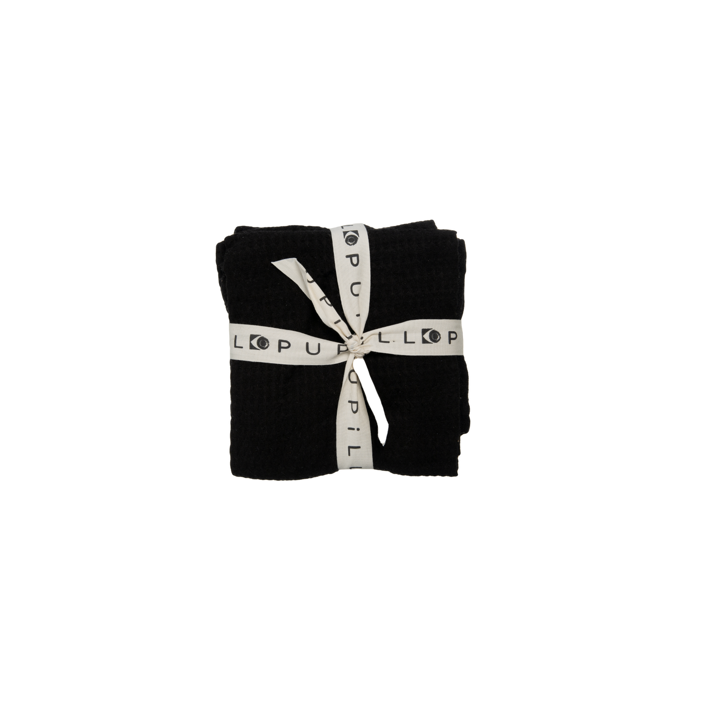 Waffel Kökshandduk Svart 2-pack