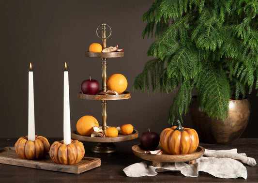 Våningsfat Brun Trä/Mässing