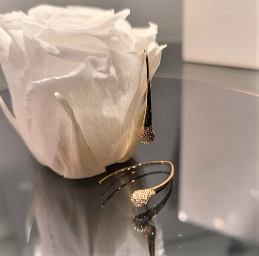 Droppen Mini Diamant Örhängen 18K Roséguld