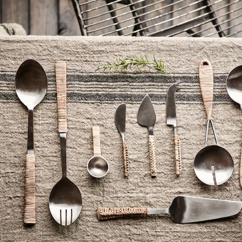 Odin Salladsbestick Silverfärgad/Natur