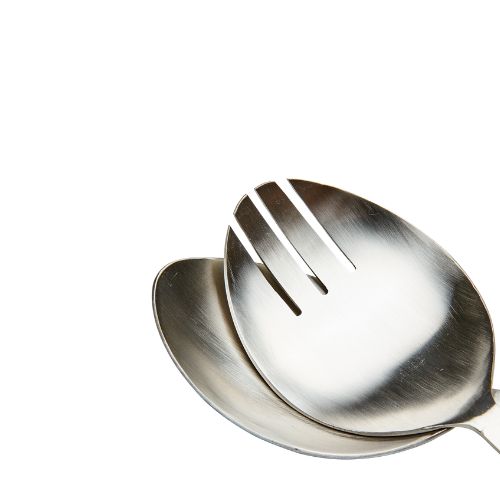 Odin Salladsbestick Silverfärgad/Natur