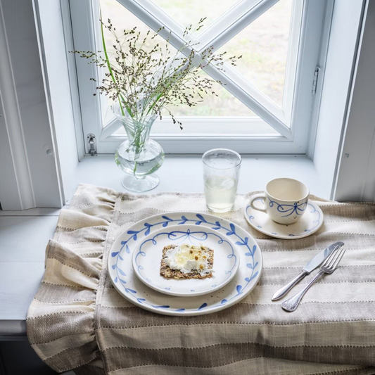 Löpare Ida Rand Beige/Vit