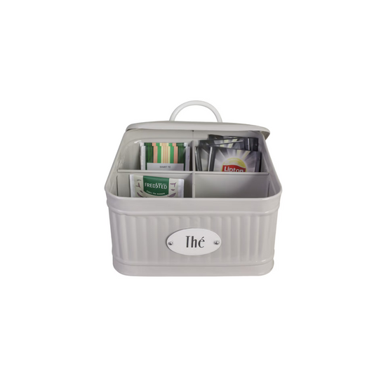 Plåtburk Hugo Thé m. Fack Beige