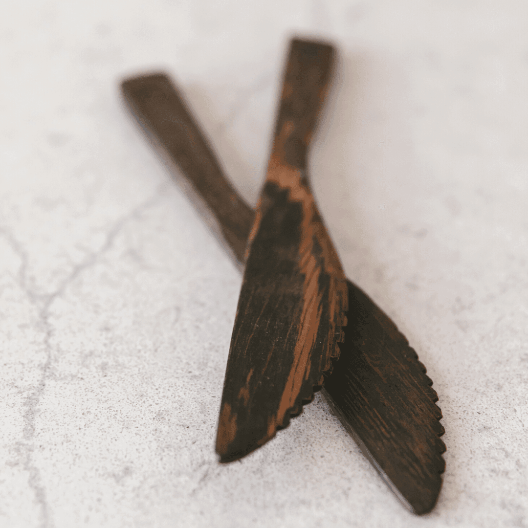 Trä Kokosplam Buddah Kniv