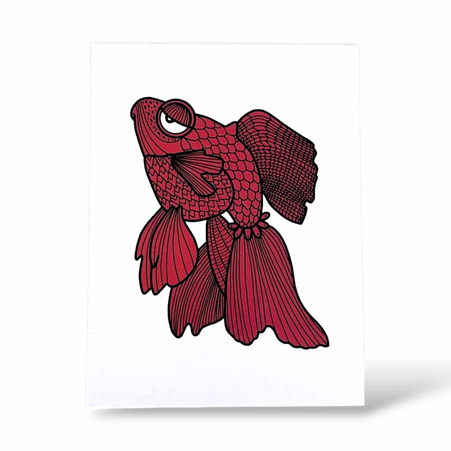 Röd Fisk Poster 15x20cm