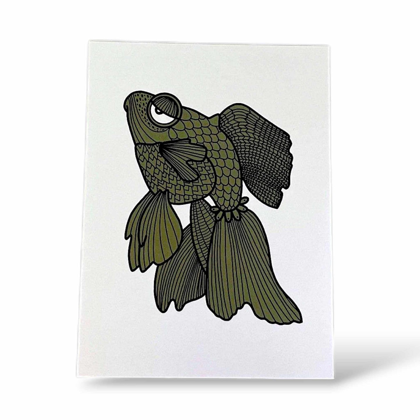 Grön Fisk Poster 15x20cm