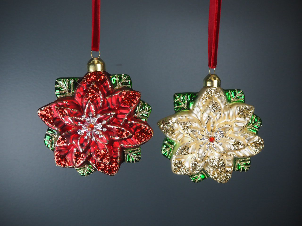 Julgranskula julblomma guld