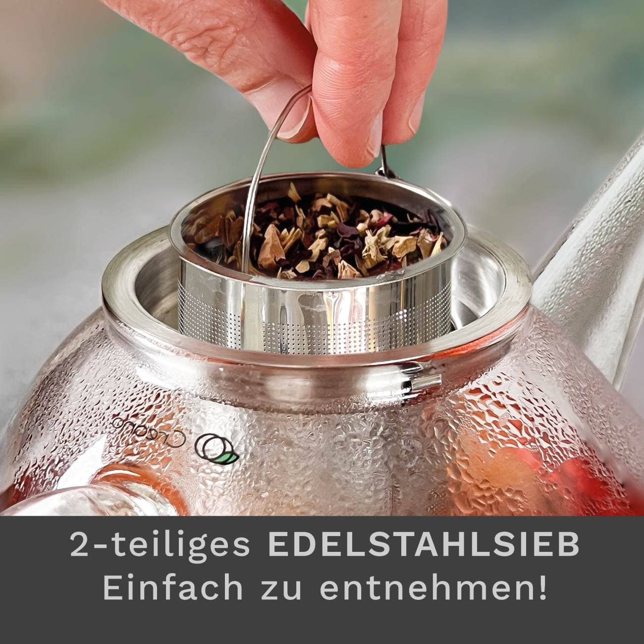 Creano Tekanna 1,2 L Glas lock i ett