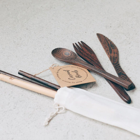 Trä Kokosplam Buddah Sked