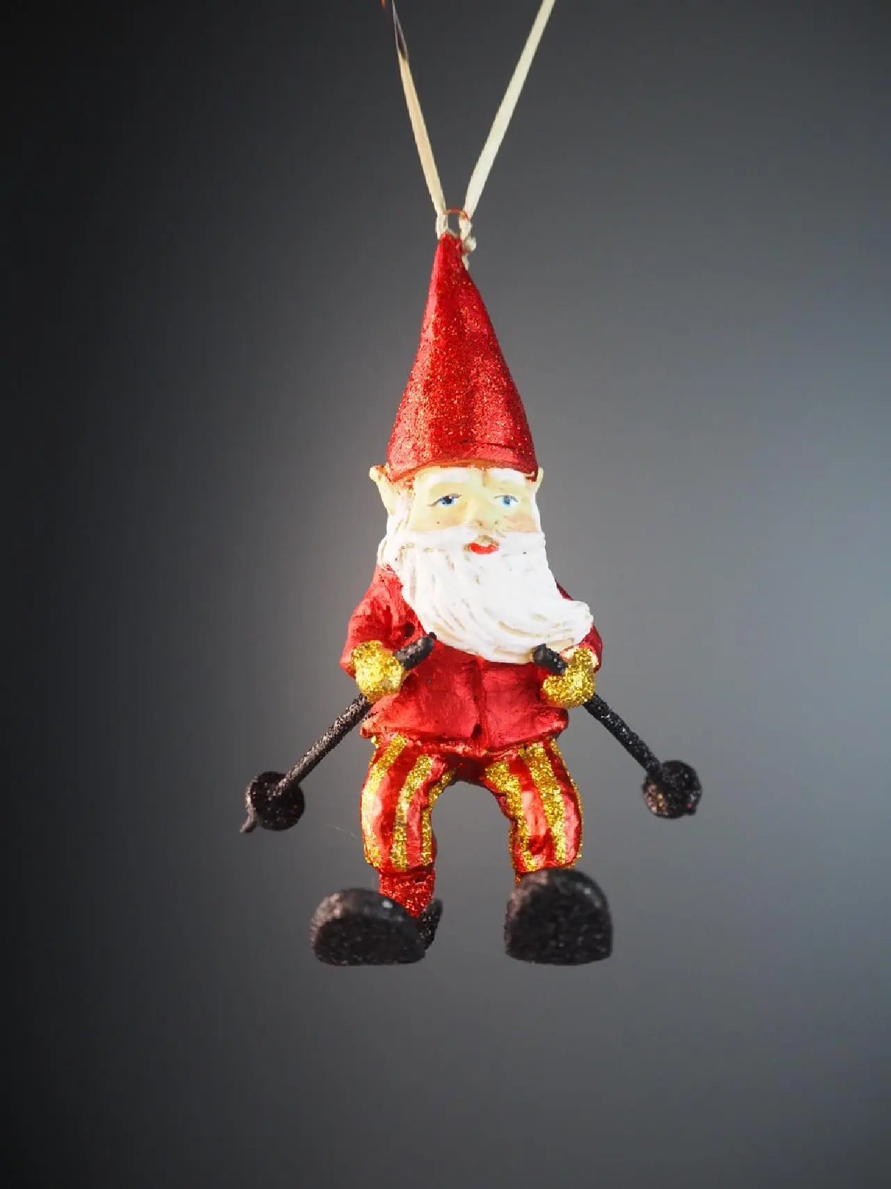 Skating Santa Elf red/gold