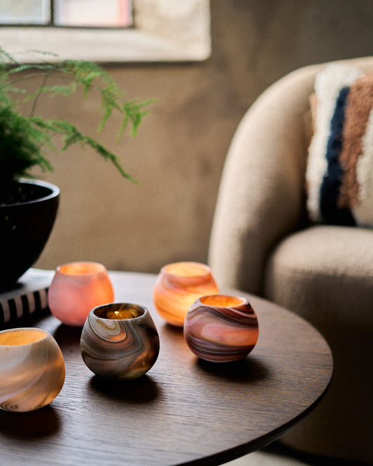 SWIRL Glas Votive – Peach