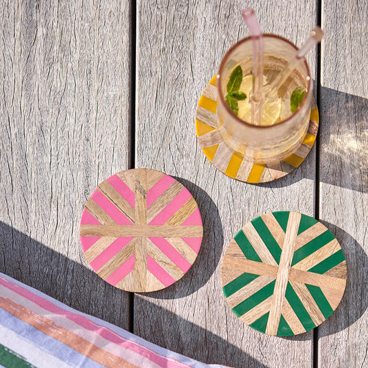 Nico Glasunderlägg, Natur/rosa