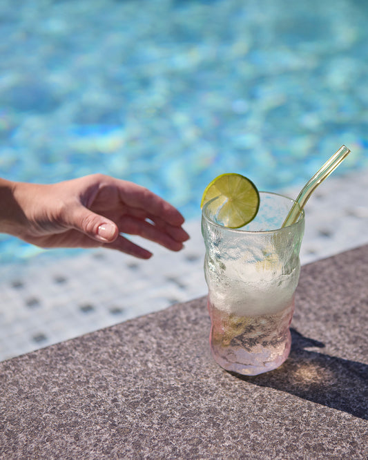 Cocktail Glas, Grön/rosa