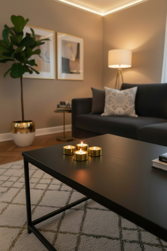 4 st Ljushållare Guld i metall till värmeljus