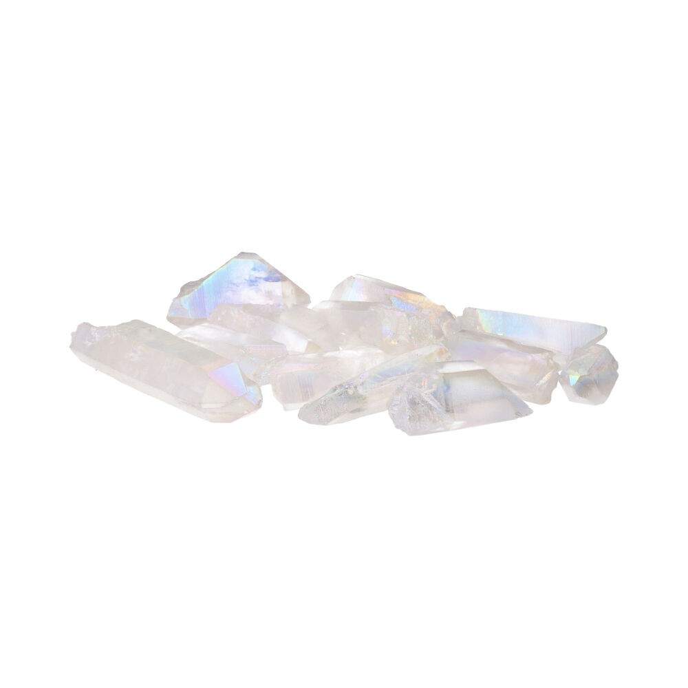 Råa vita aqua aura-kristallspetsar
