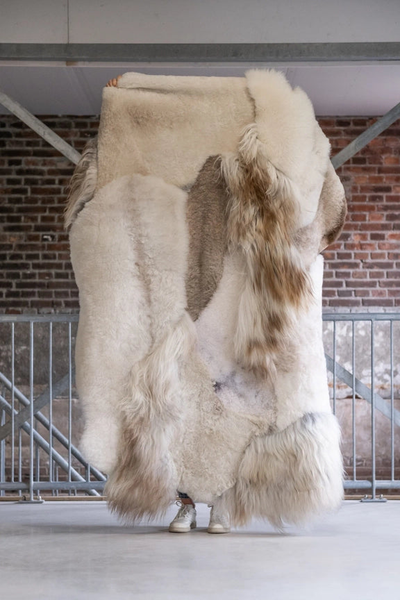 Mélange fårskinnsmatta - Isländskt fårskinn | 180 × 120 cm