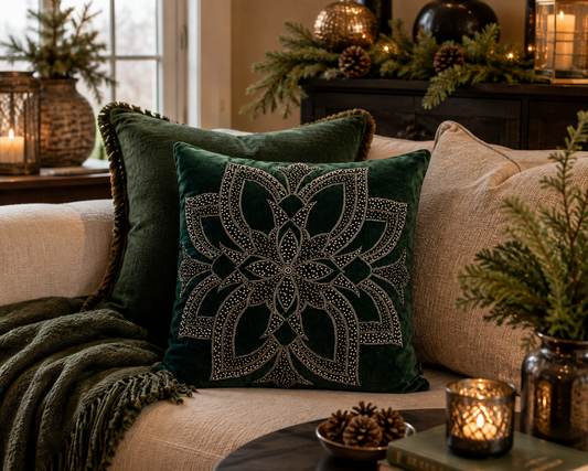 Kuddfodral Ornament - Grön