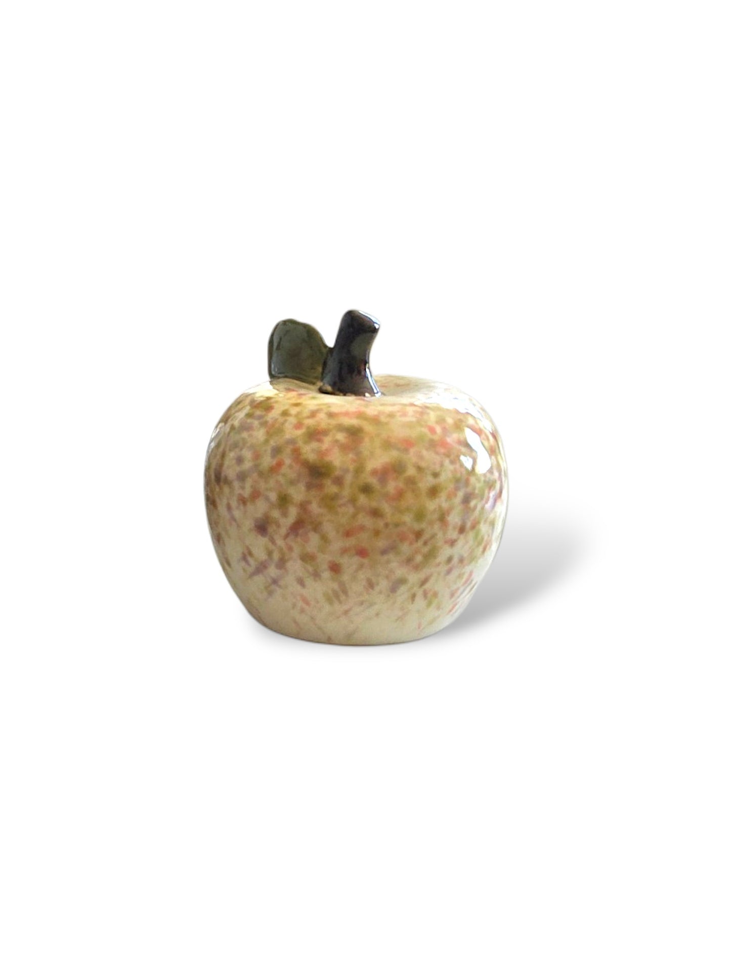 Dekorativt äpple - röd/cremefärgat melerad finish