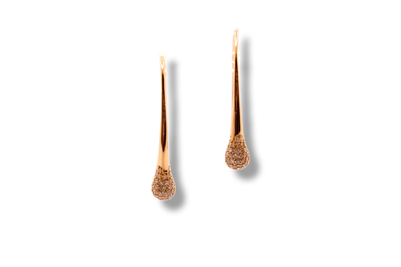 Droppen Mini Diamant Örhängen 18K Roséguld