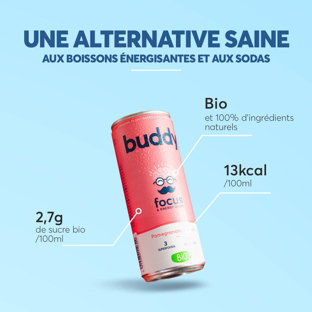 BUDDY Focus & Energy  Mango & Passionsfrukt | 3-pack