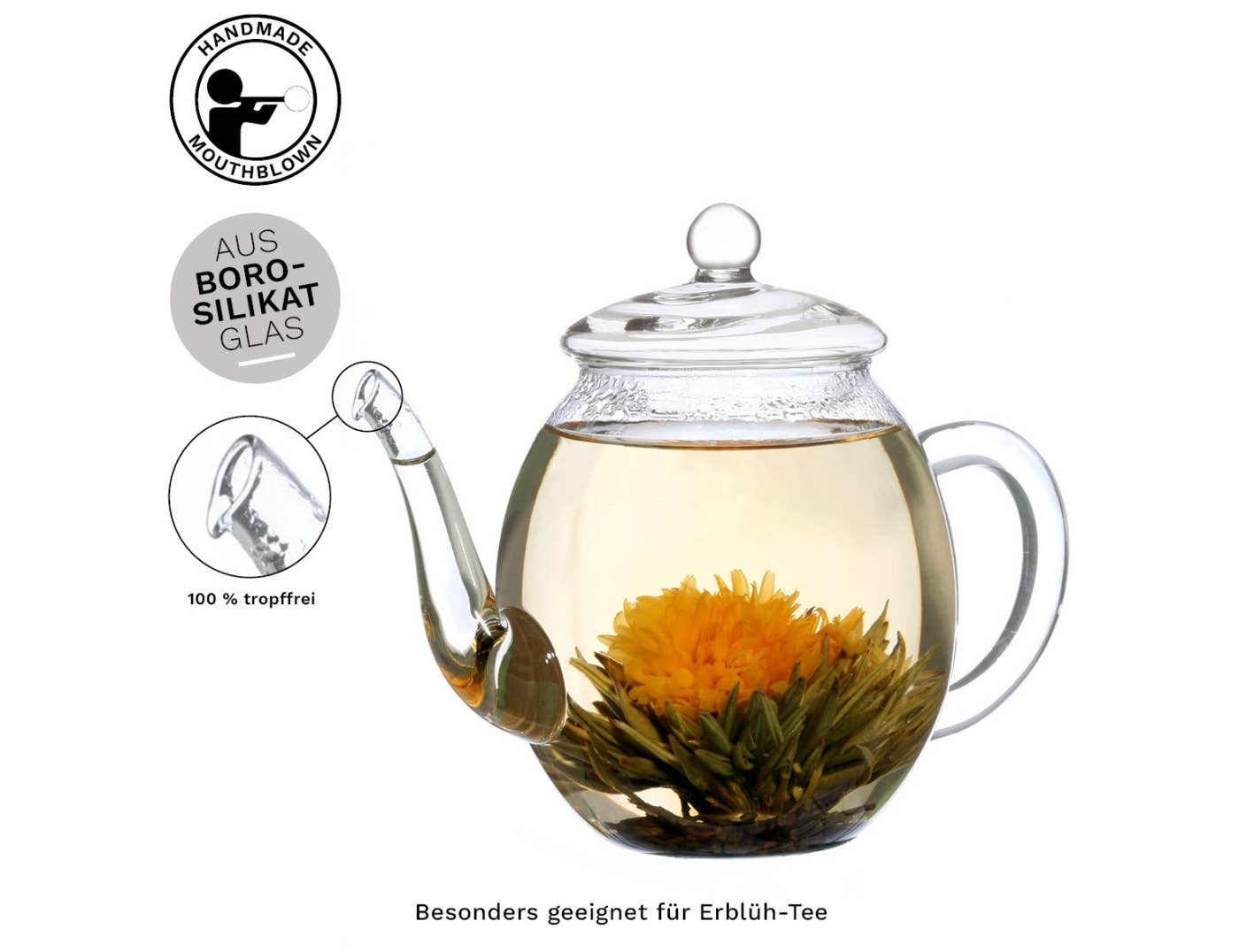 Creano Glas Tekanna med Lock - 500 ml