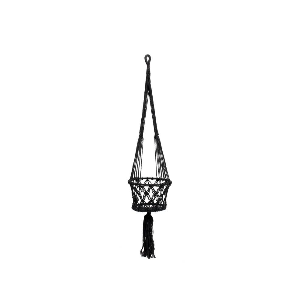 Macrame Växthållare - Svart - S