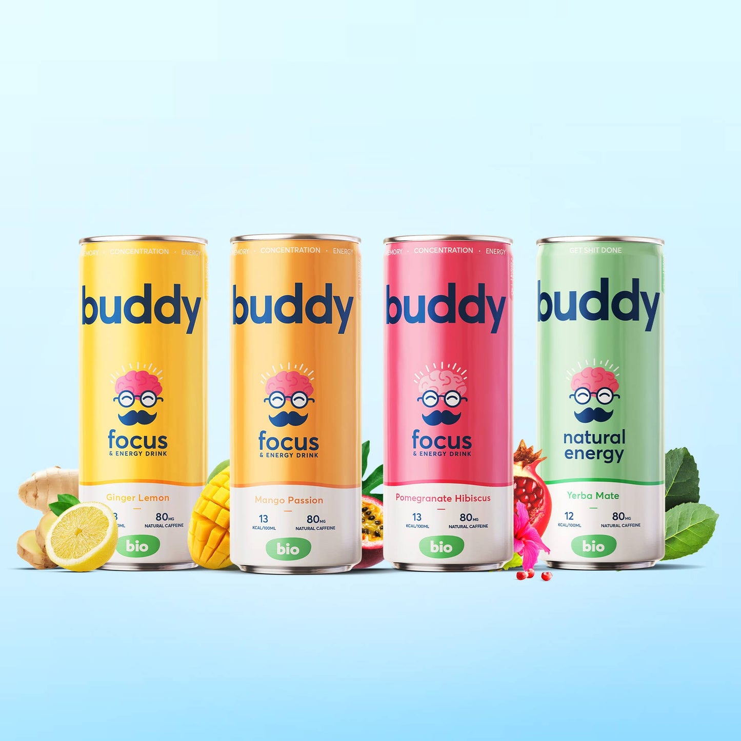 Buddy Naturlig och ekologisk energidryck Citron Ingefära