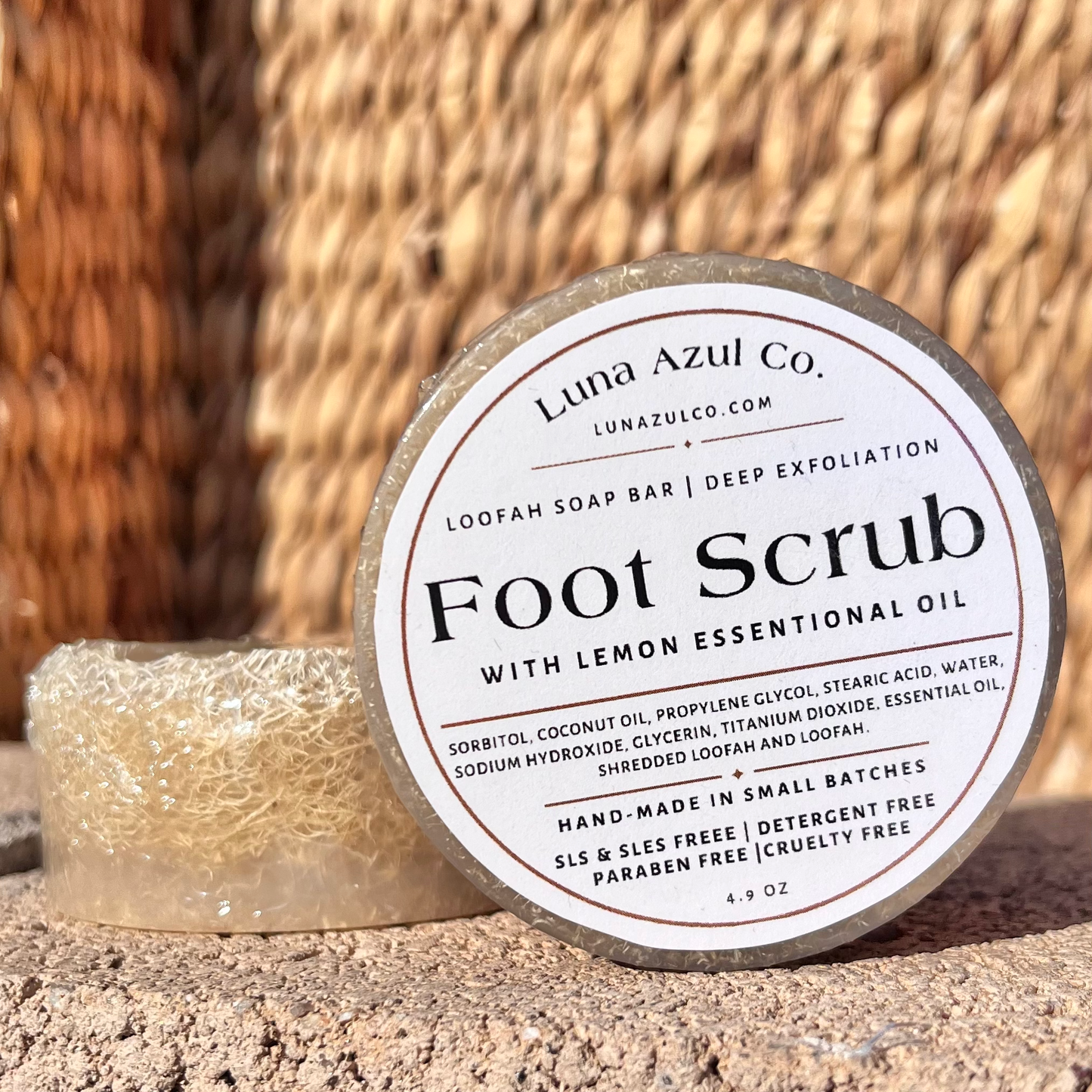 Loofah Fotpeeling S Tvålbar | Djup Exfoliering: Citron