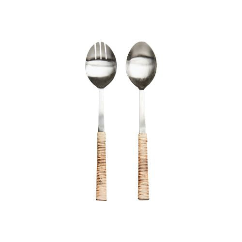 Odin Salladsbestick Silverfärgad/Natur