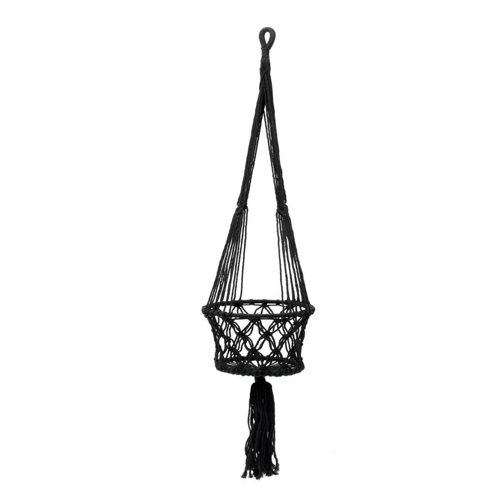 Macrame Växthållare - Svart - L