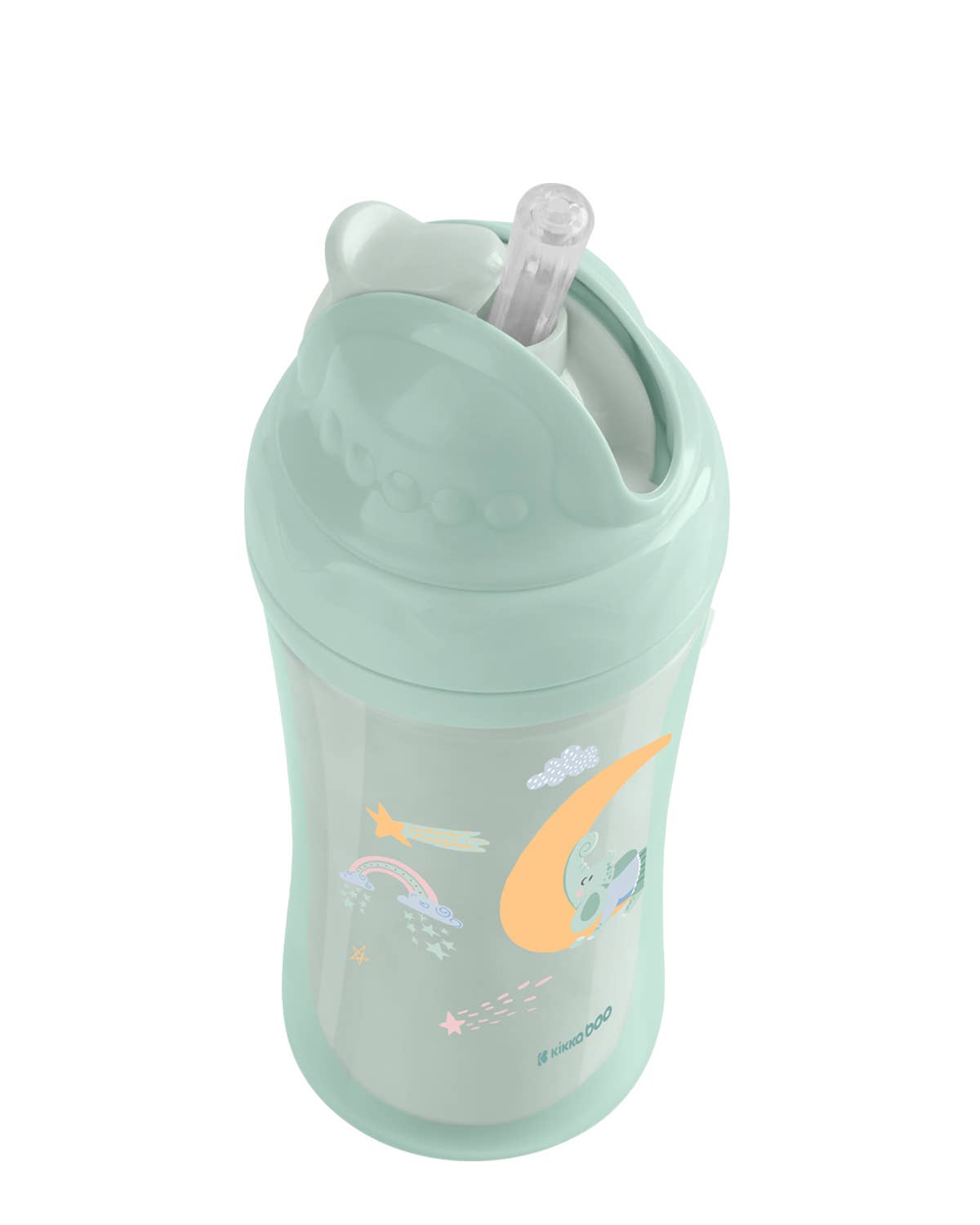 PP-mugg med silikonsugrör 220 ml Moony Mint