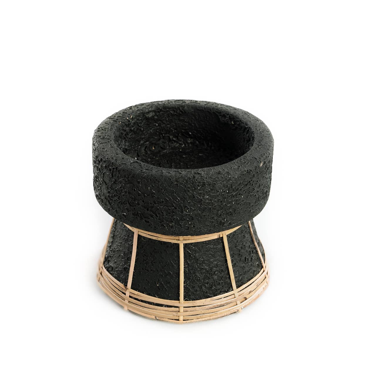 Den Serene Ljusstake - Svart Naturlig - S