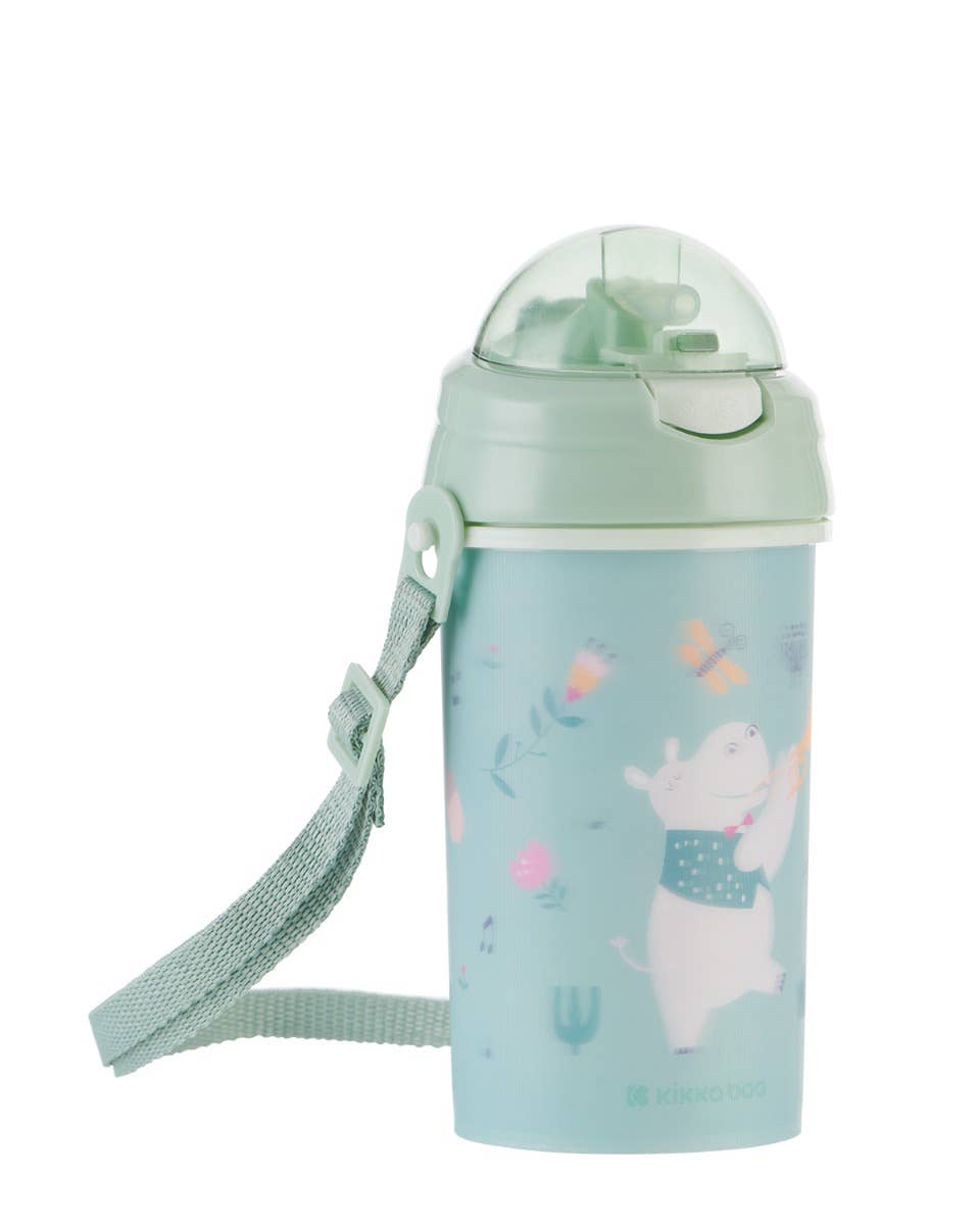 PP-mugg med silikonsugrör och rem 450 ml Music Fest: Mint