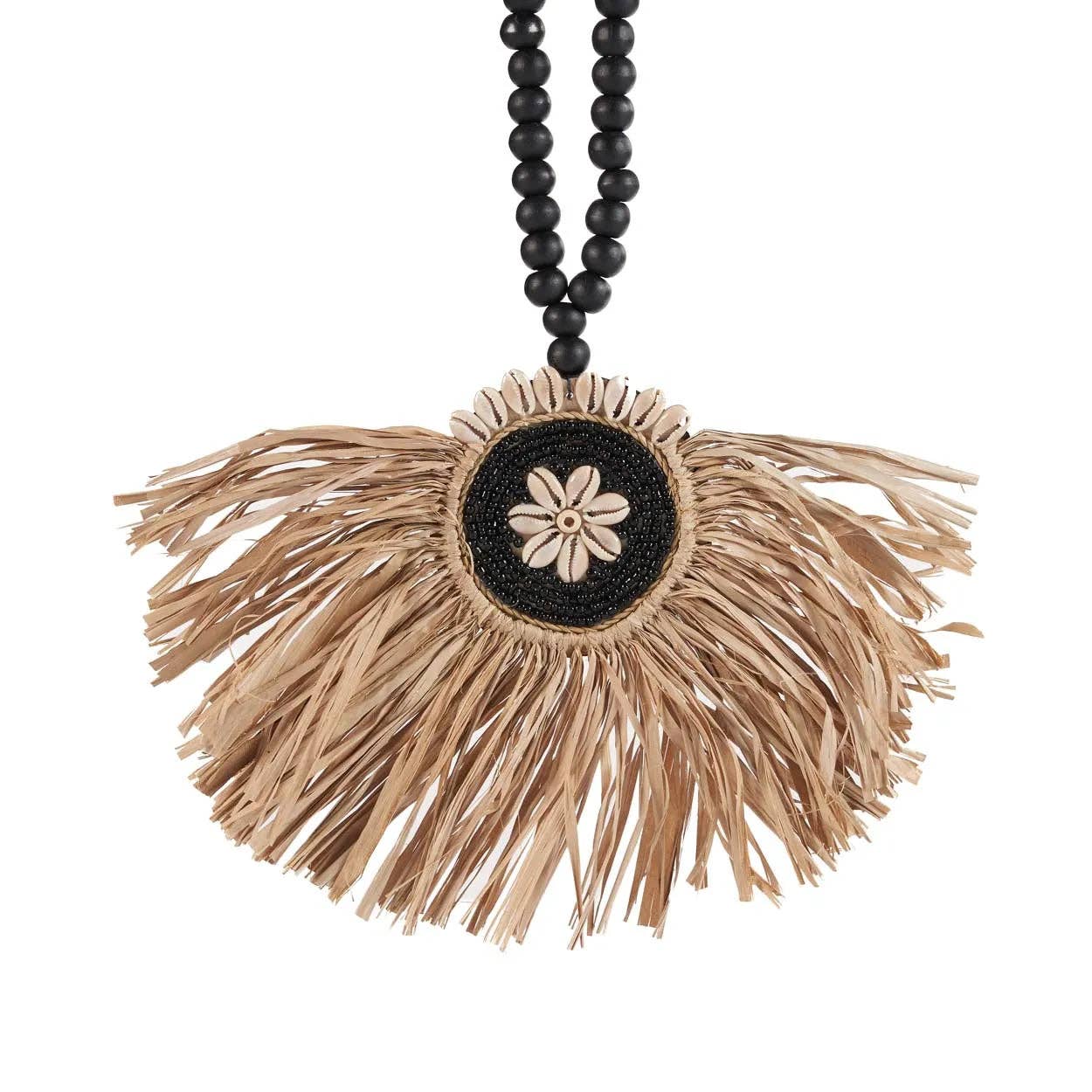 Raffia Mahkota Tofs - Naturlig Svart
