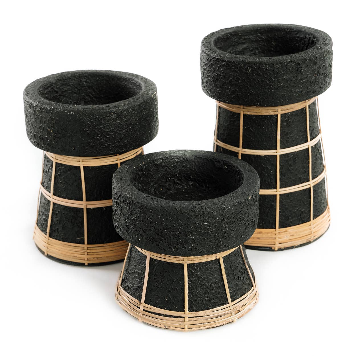 Den Serene Ljusstake - Svart Naturlig - S