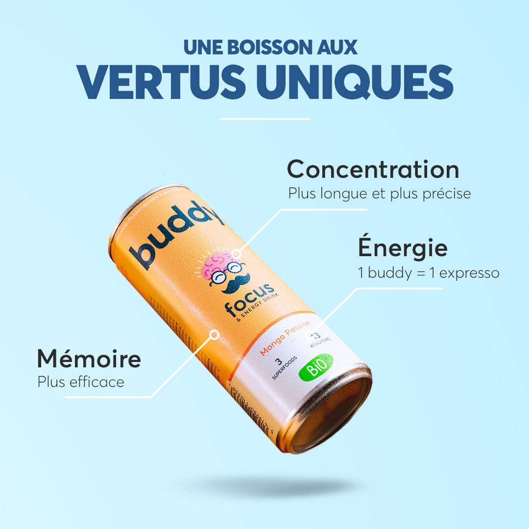 BUDDY Focus & Energy Citron & Ingefära | 3-pack