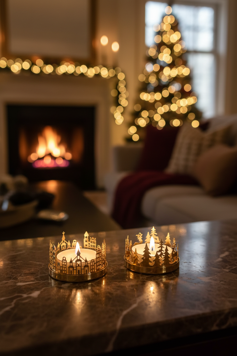 Teljus dekoration utan glas forrest gold