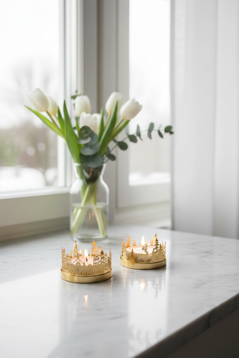 Teljus dekoration utan glas forrest gold