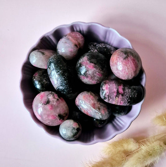 Rhodonit Handstenar (5-7 cm) Trumlad Sten