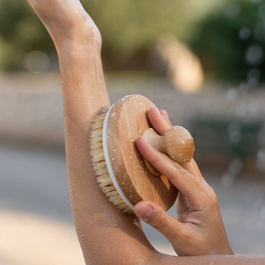 Badborste med massageknoppar och handtag Hemma Spa Dekor