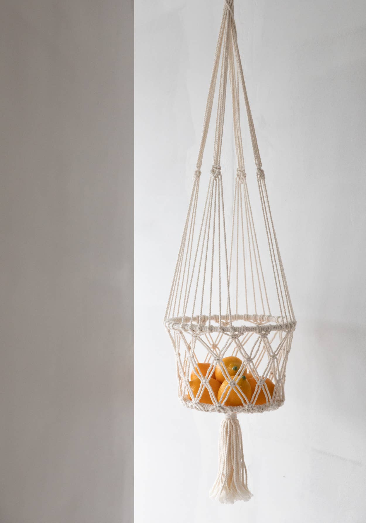 Macrame Växthållare - Vit - L