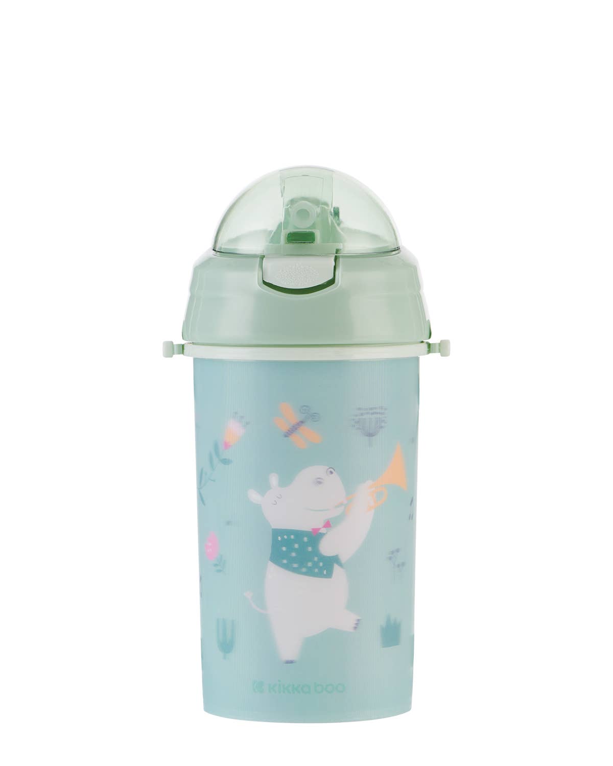 PP-mugg med silikonsugrör och rem 450 ml Music Fest: Mint