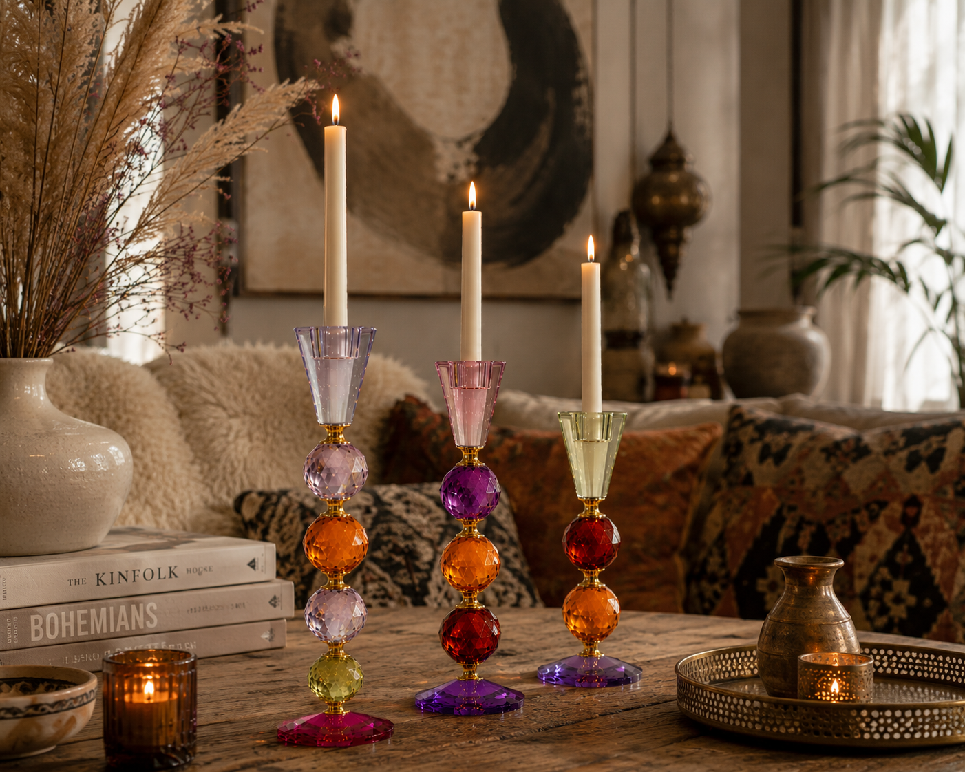 Crystalline Ljusstake i glas Multi