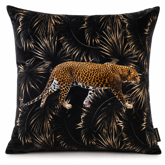 Kuddfodral Leopard Svart 60 × 60 cm