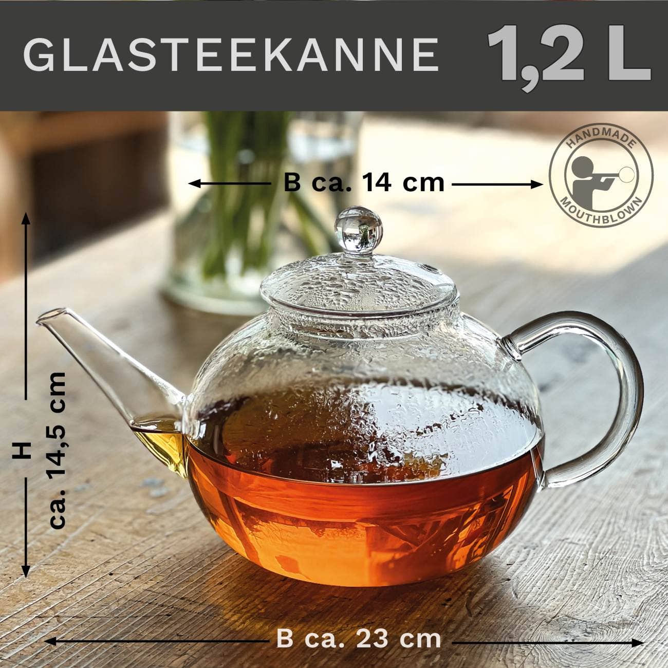 Creano Tekanna 1,2 L Glas lock i ett