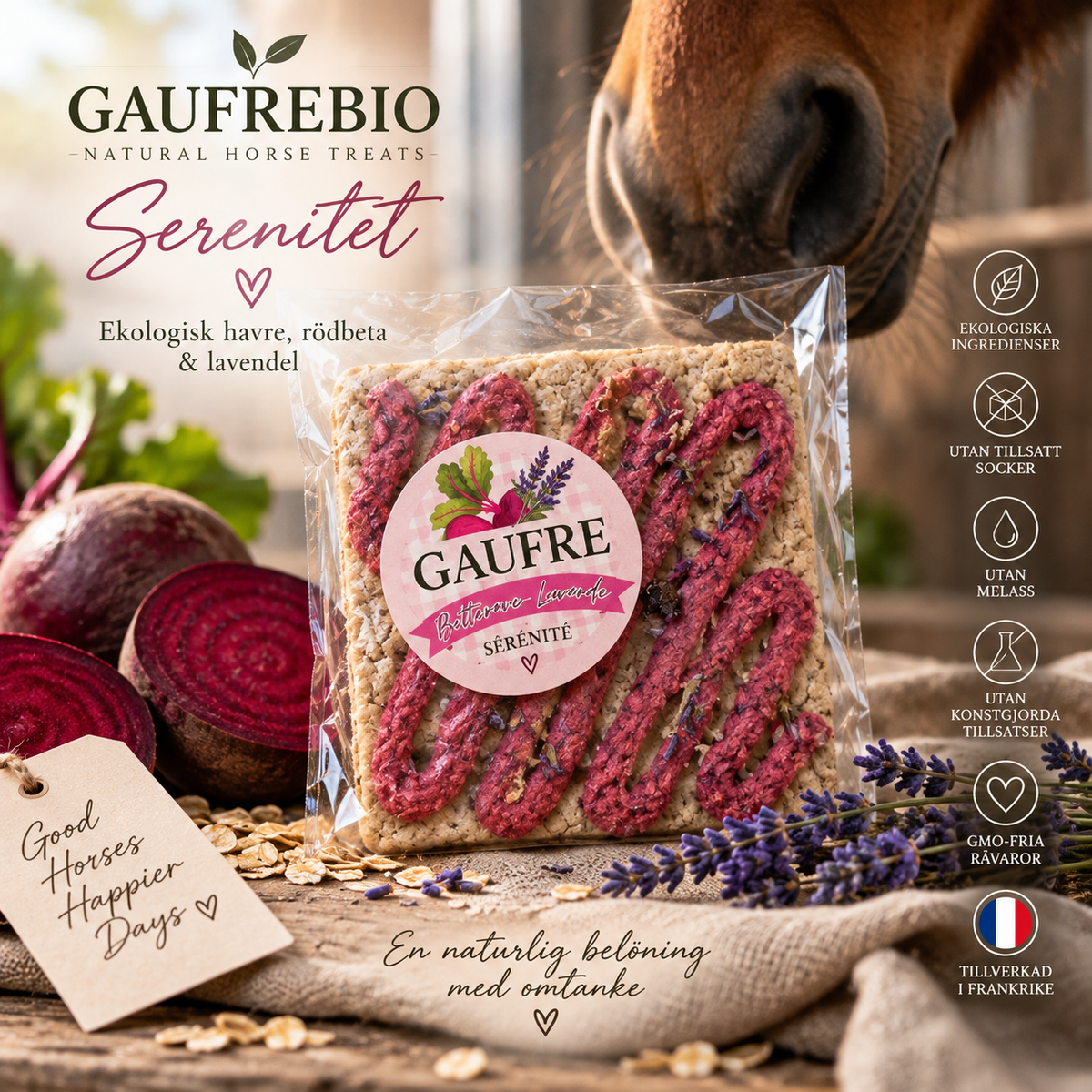 Serenitet Voffla - Ekologiskt hästgodis med lavendel & rödbeta