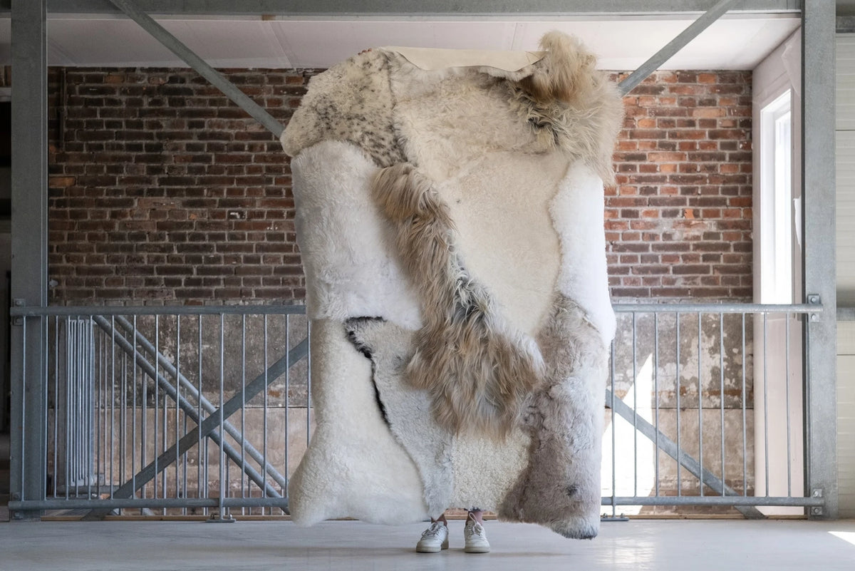 Mélange fårskinnsmatta - Isländskt fårskinn | 180 × 120 cm