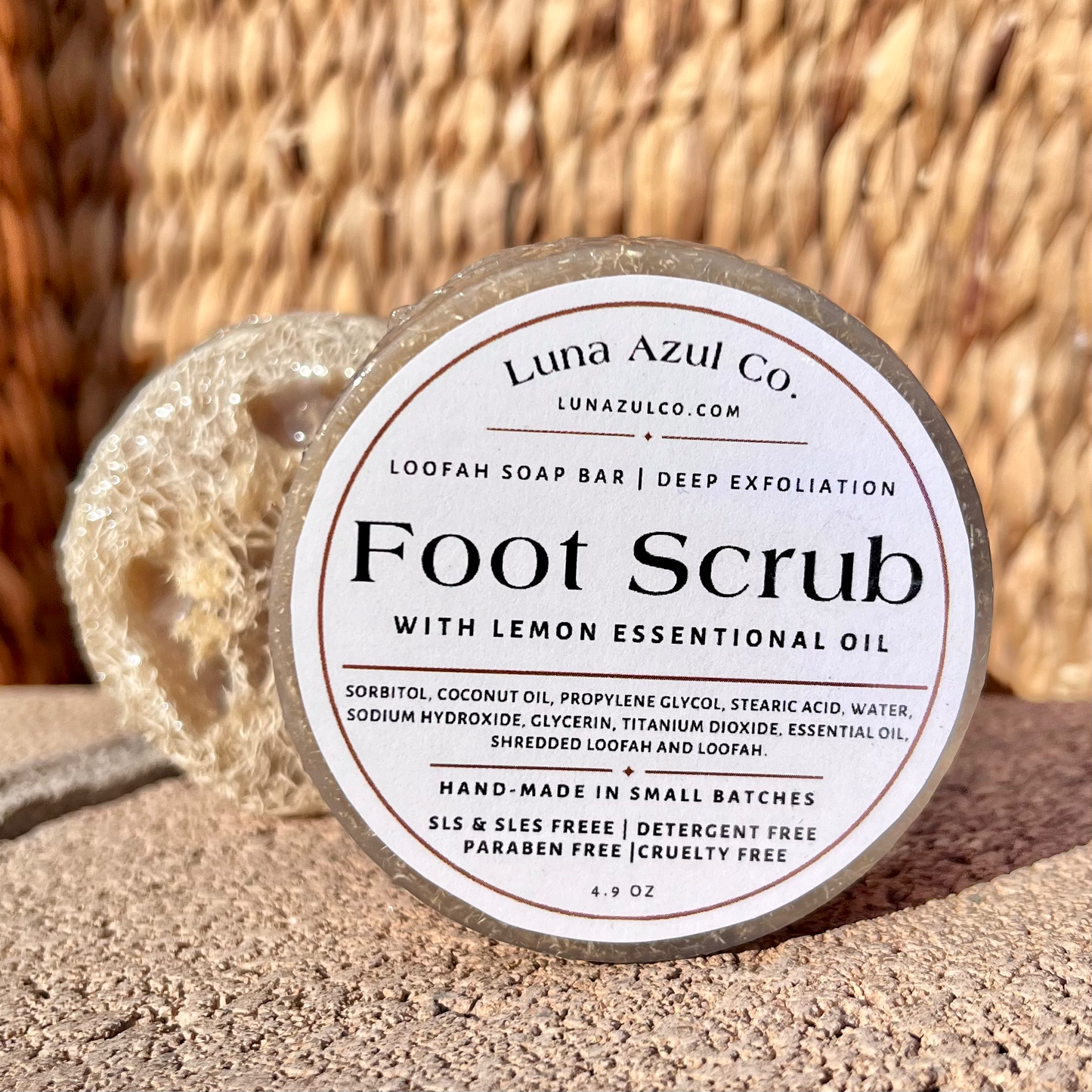 Loofah Fotpeeling Tvålbar | Djup Exfoliering: Pepparmynta