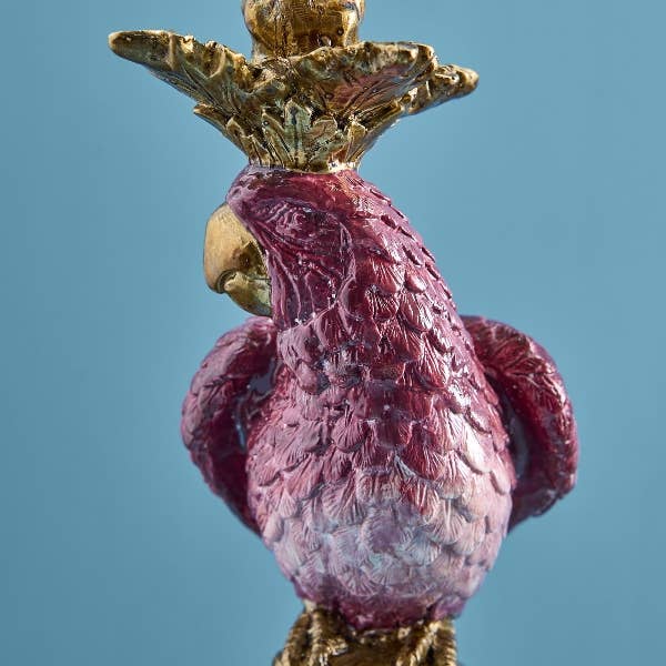 Ljusstake Papegoja rosa, grönt & guld Werner Voß
